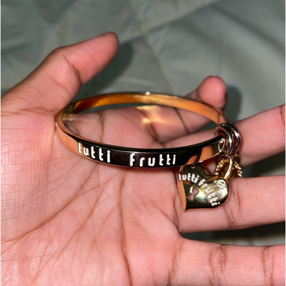Tutti Frutti Gold tone bangle with charms - Picture 2 of 4